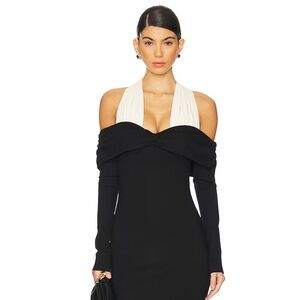 Camila Coelho Black and Cream Dress